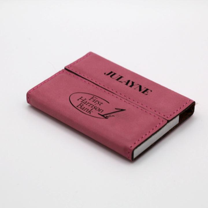 Custom Branded Leather Business Card Holder - New Job Gift and Corporate Branding Bulk Discount - Knot Creatives