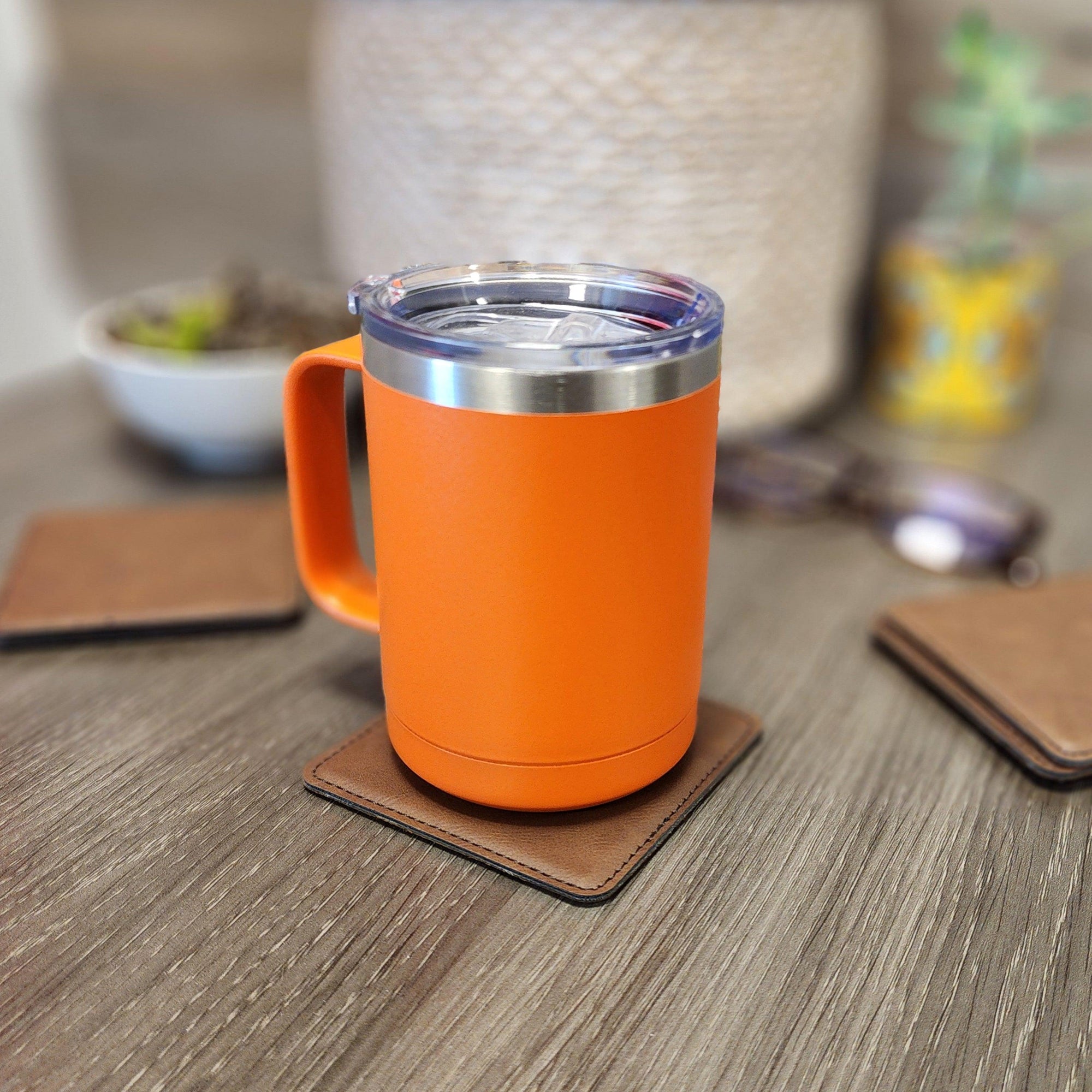 Custom Branded Stainless Coffee Mug With Handle 15oz - Knot Creatives