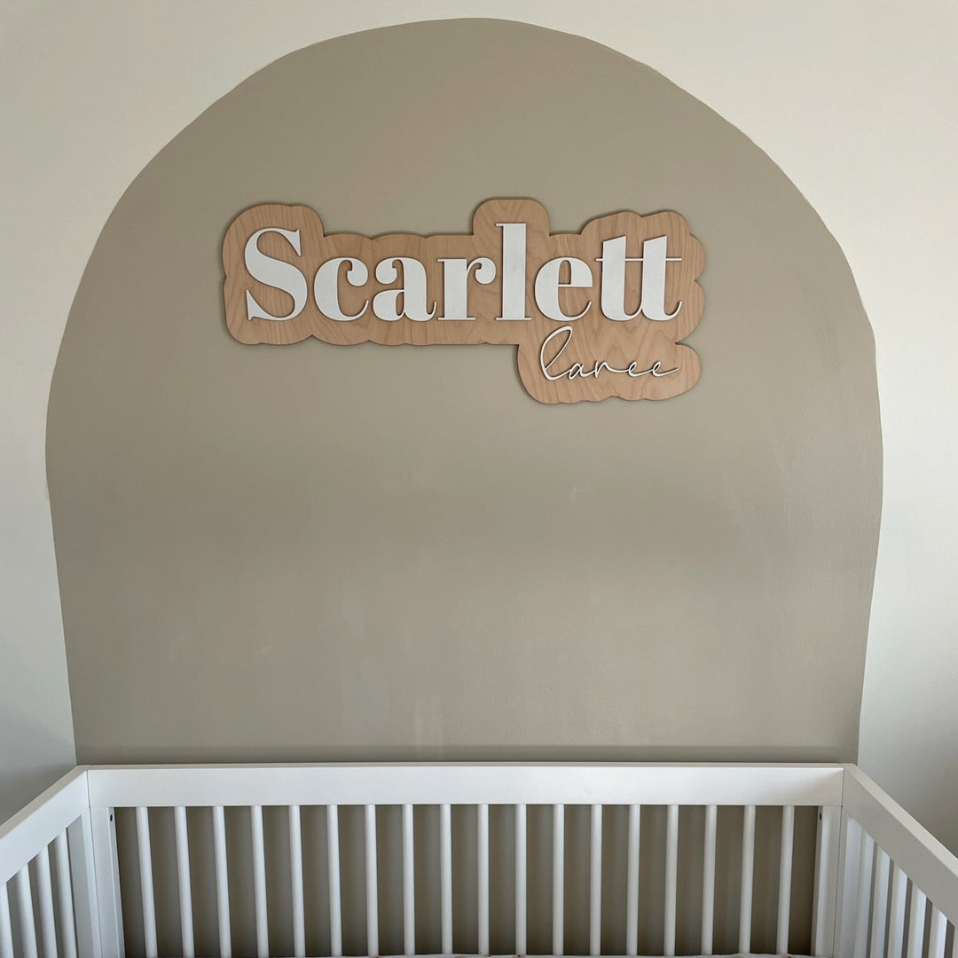 Baby's Name Nursery Wood Sign Decor, New Baby Wall Art, Infant Name Wall Decor, 30 Inch Wall Name Sign, Wood Name Sign, Wood Name Decor