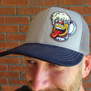 Unique Beer Lover Richardson 112 Trucker Hat, Beer Brewer Gift, Branding Bar Promo, IPA, Bar Swag, Drinking Hat, Blue Navy Grey Gray