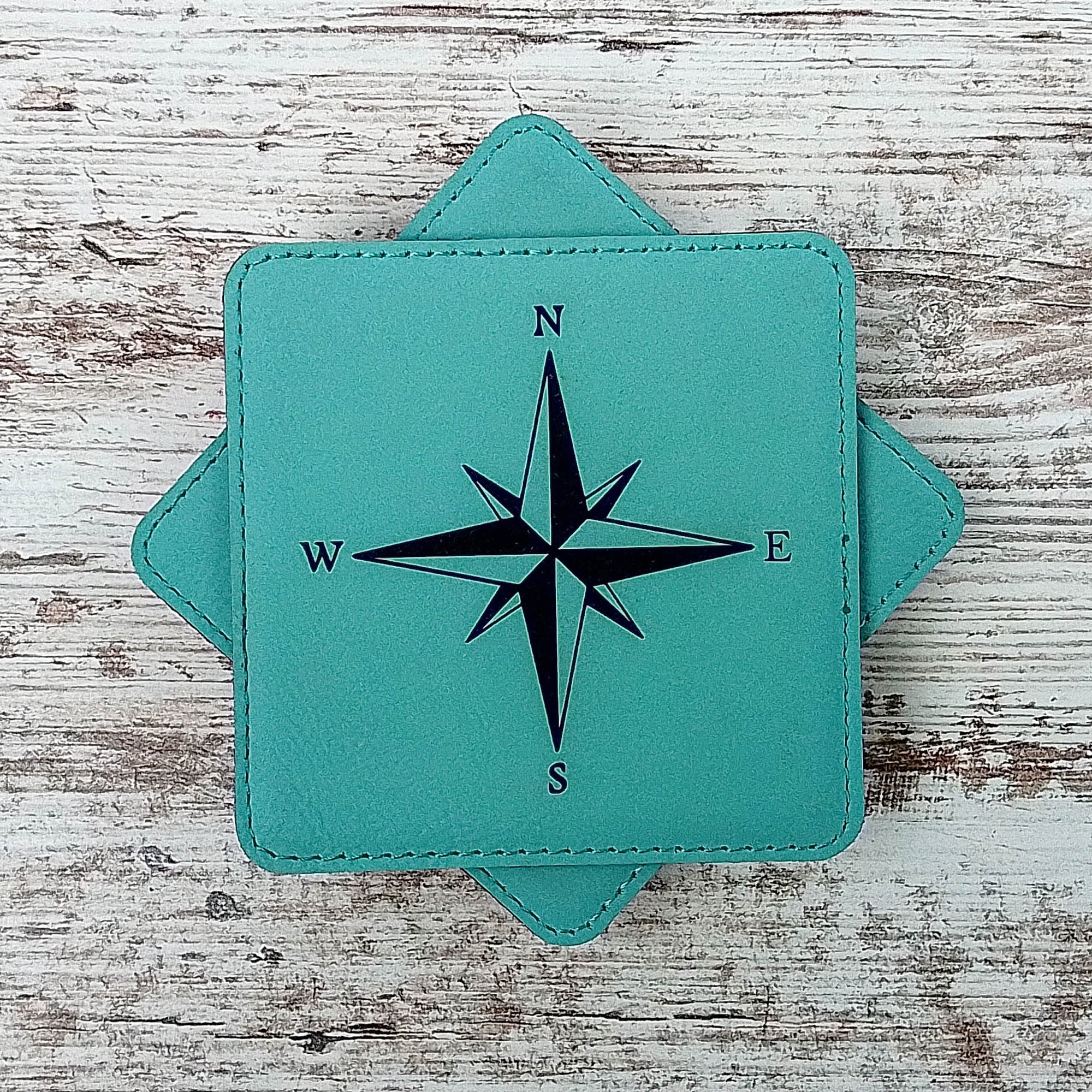 Nautical Compass Coasters, Sailing Gifts, Boating Coaster, Boat Coaster, Barware Coasters, Barroom, Set of 6 With Holder vrs 2