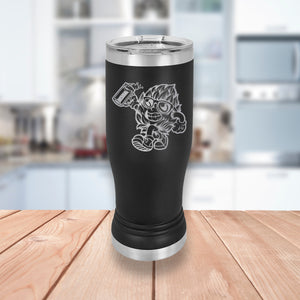 Beer Lover Pilsner Insulated Tumbler 14oz, Good Time Beer Hops Man Mascot Engraved Beer Cup, IPA Hops Beer Stainless 14oz Cup, Personalizing