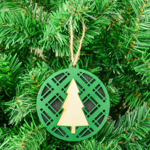 Custom Cut Christmas Tree Round Ornaments Unfinished - Knot Creatives
