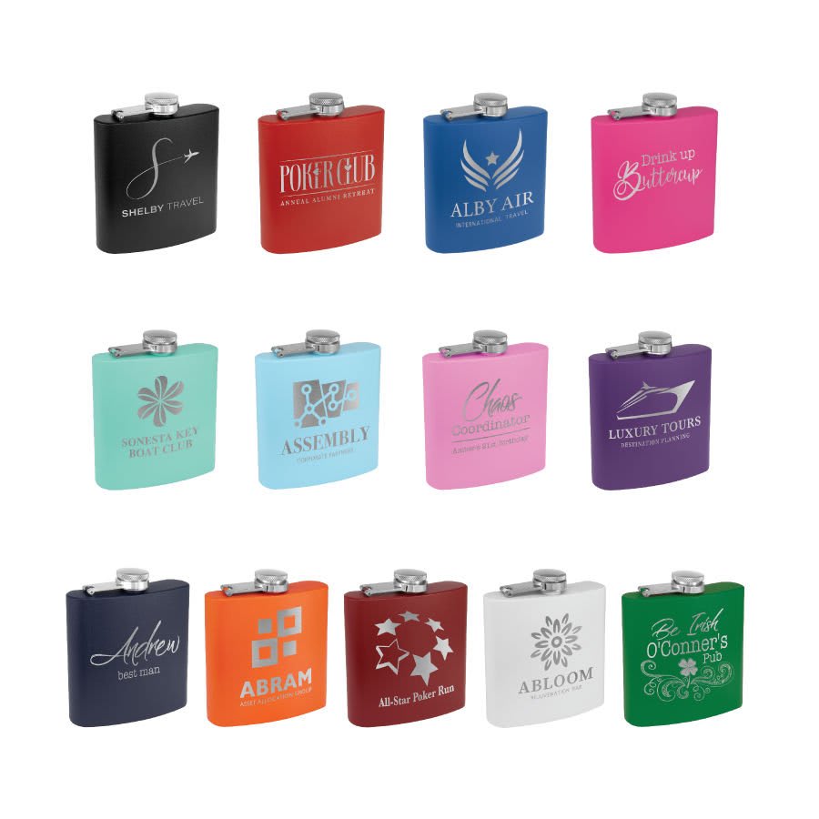 Logo Engraved Flask Stainless Steel Flask - Corporate Branding - Client Gifts - Bulk Discount