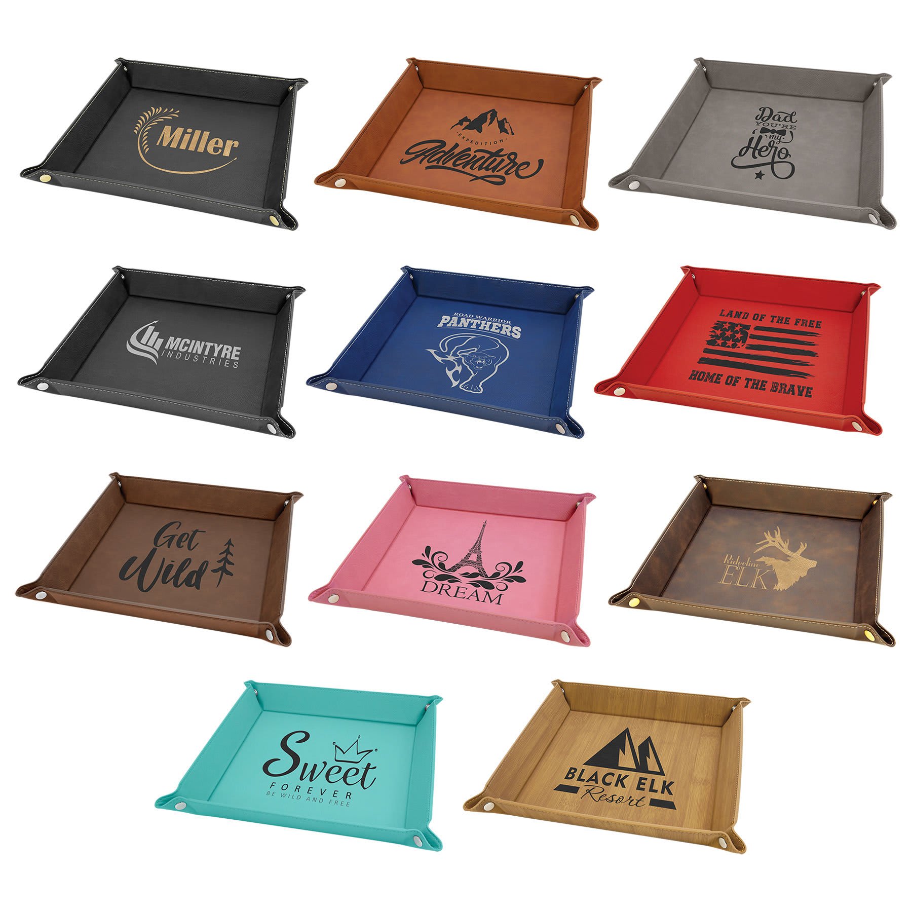 Leather Tray - Customized with your Logo - Great for AirBnB STR VRBO - Entry Catch-All Tray