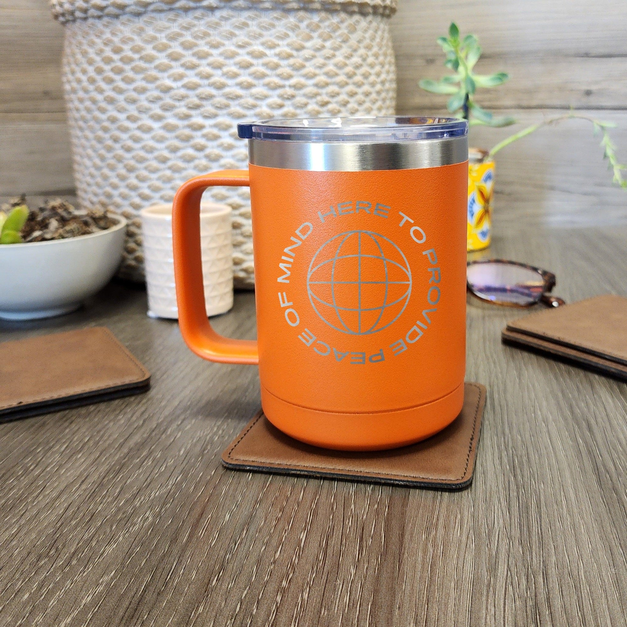 Custom Branded Stainless Coffee Mug With Handle 15oz - Knot Creatives