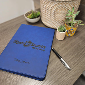 Custom Branded Leather Zippered Portfolio with Lined Notepad - Knot Creatives
