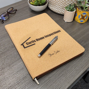 Custom Branded Leather Zippered Portfolio with Lined Notepad - Knot Creatives